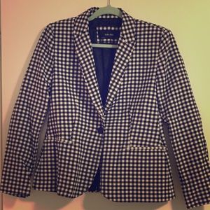 Zara Black and White Gingham Blazer
